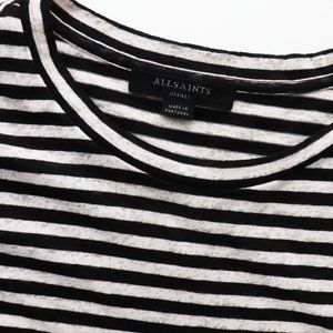 AllSaints Daisy Stripe Tee Ink / Chalk White S